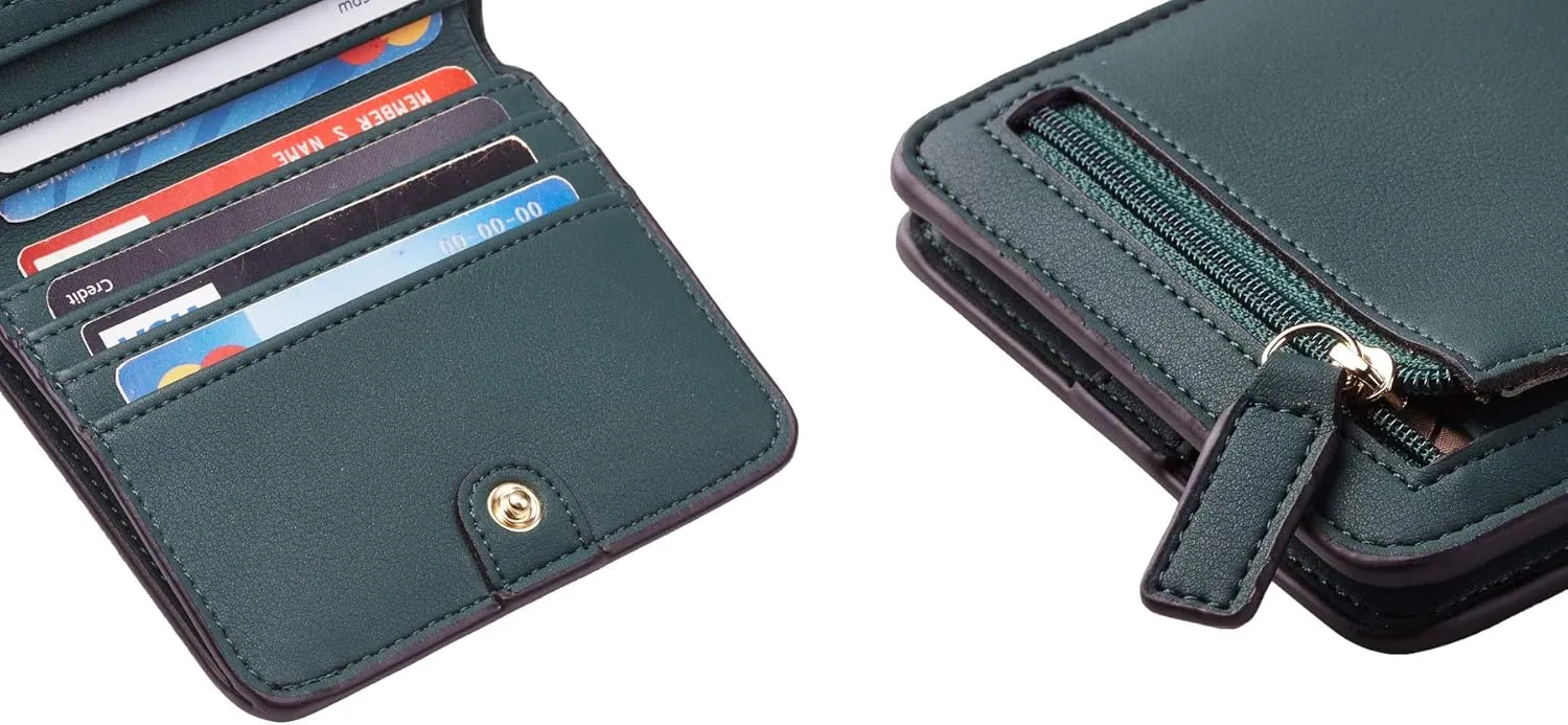 Toughergun Wallet Women Rfid Blocking Small Compact Bifold Luxury Leather Pocket Wallet Ladies Mini Purse with ID Window