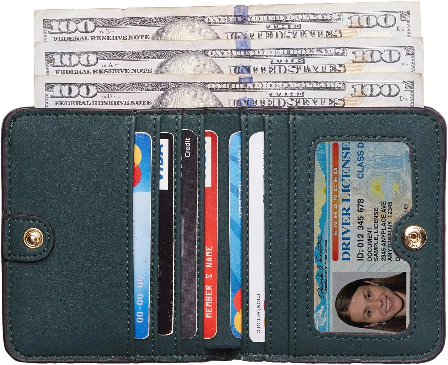 Toughergun Wallet Women Rfid Blocking Small Compact Bifold Luxury Leather Pocket Wallet Ladies Mini Purse with ID Window