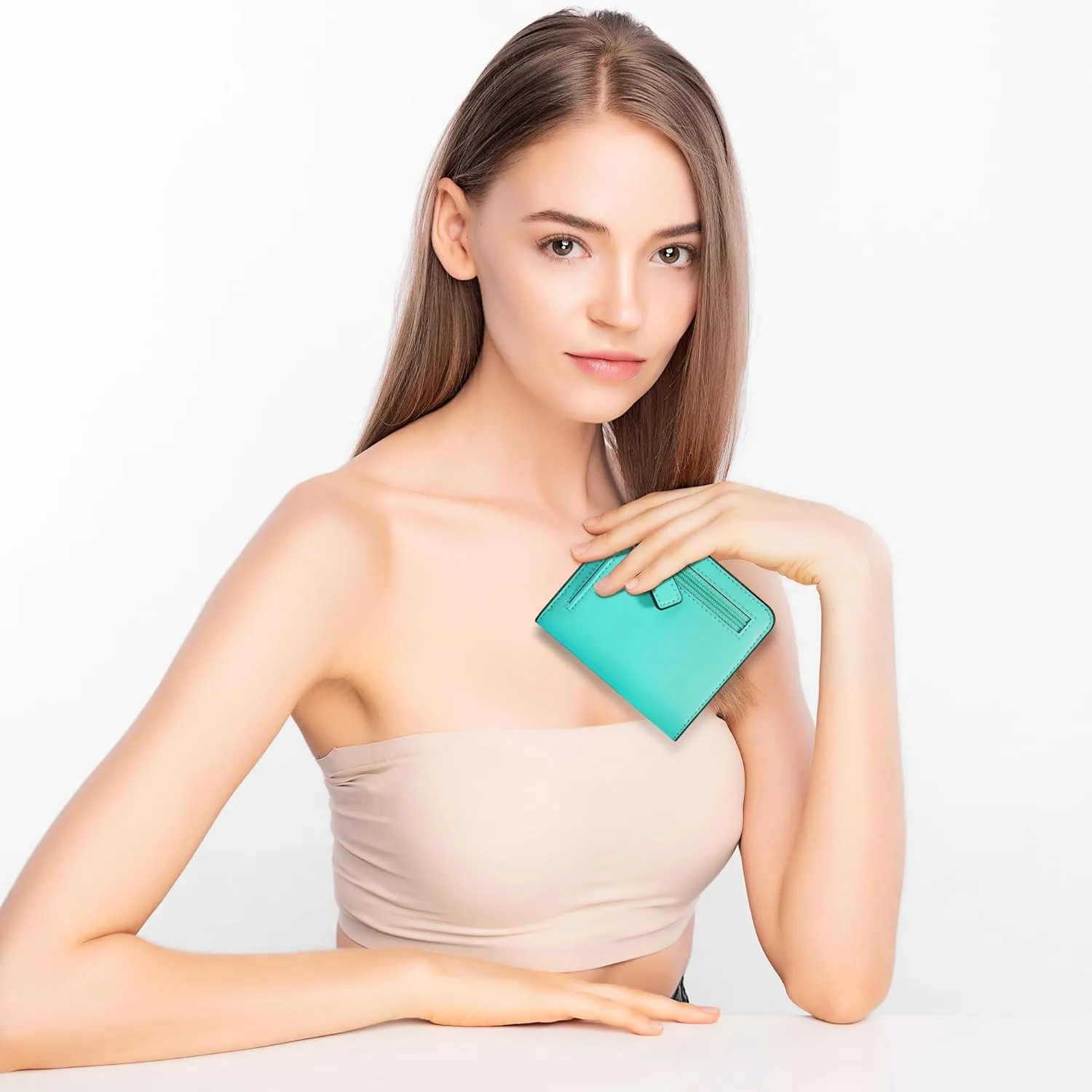 Toughergun Wallet Women Rfid Blocking Small Compact Bifold Luxury Leather Pocket Wallet Ladies Mini Purse with ID Window