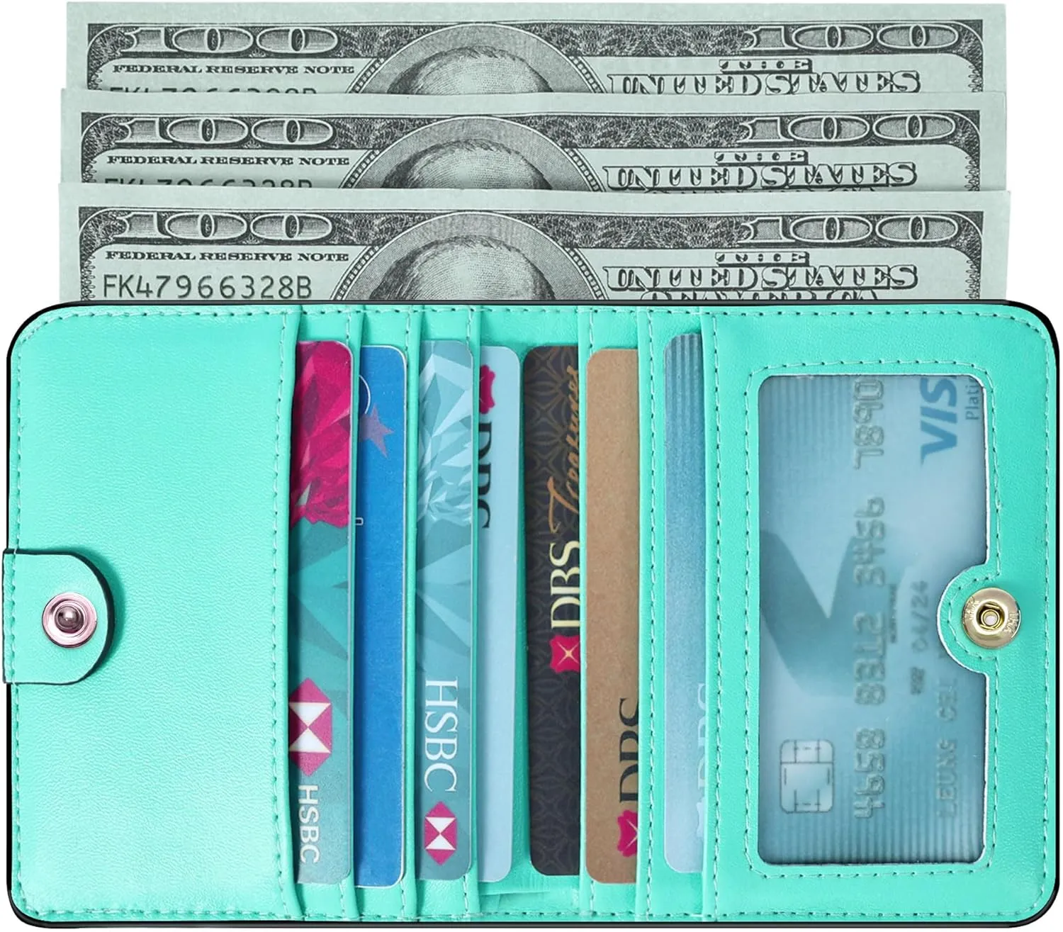 Toughergun Wallet Women Rfid Blocking Small Compact Bifold Luxury Leather Pocket Wallet Ladies Mini Purse with ID Window