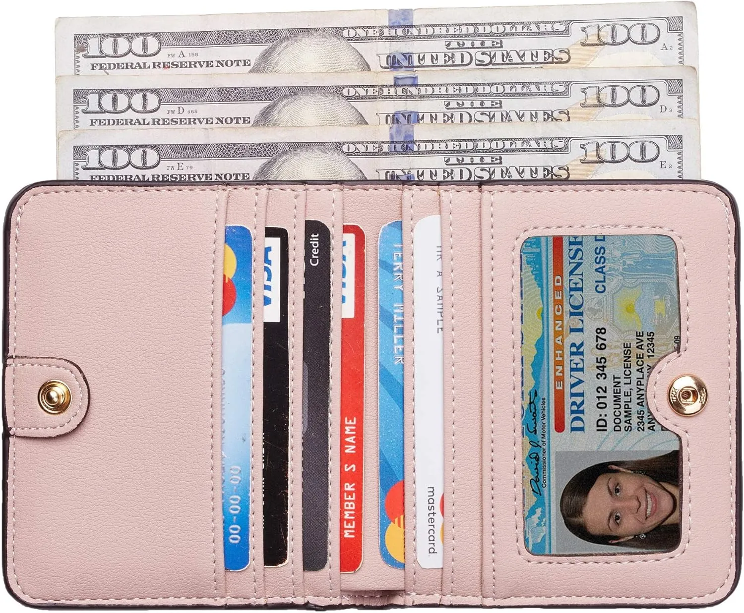 Toughergun Wallet Women Rfid Blocking Small Compact Bifold Luxury Leather Pocket Wallet Ladies Mini Purse with ID Window