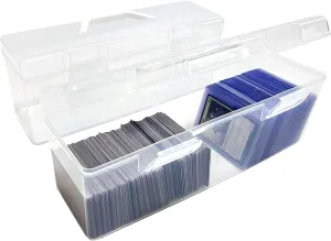 Trading Card Storage Box for Toploader, Plastic Card Case Hold up to 200 Toploaders Fit for MTG/TCG/Sports/Standard Cards (2PCS)