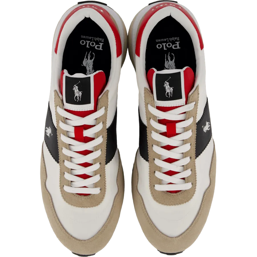 Train 89 Suede-Paneled Sneaker Milkshake / Black / Red