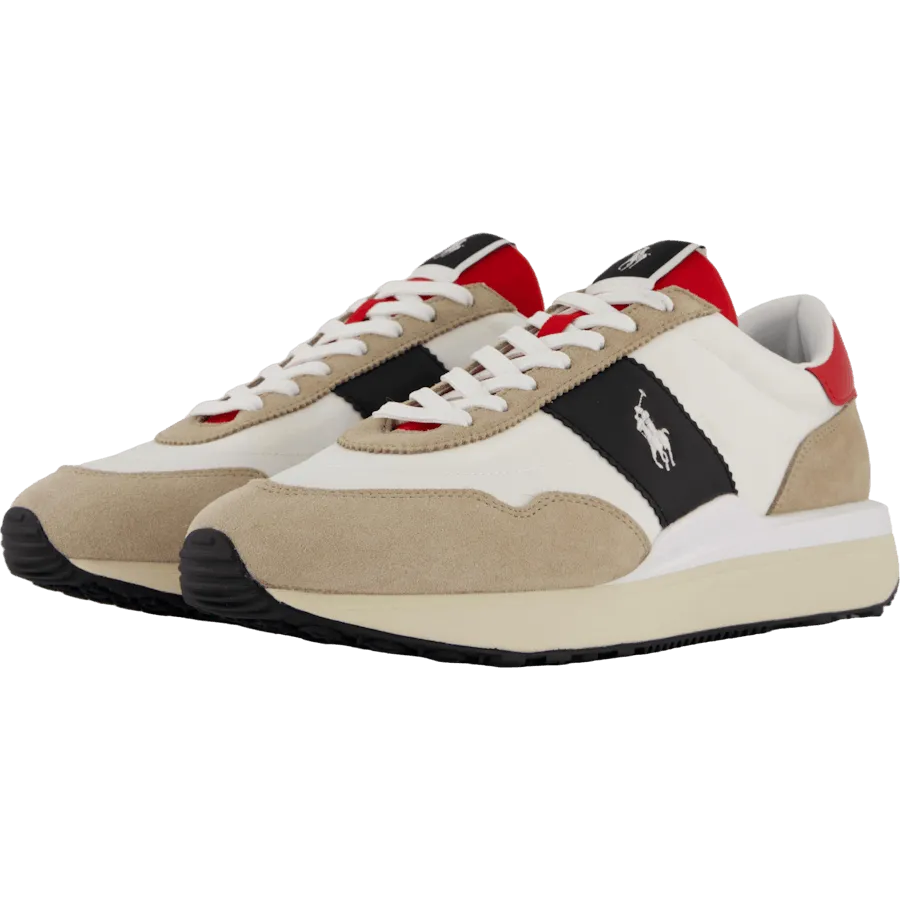 Train 89 Suede-Paneled Sneaker Milkshake / Black / Red