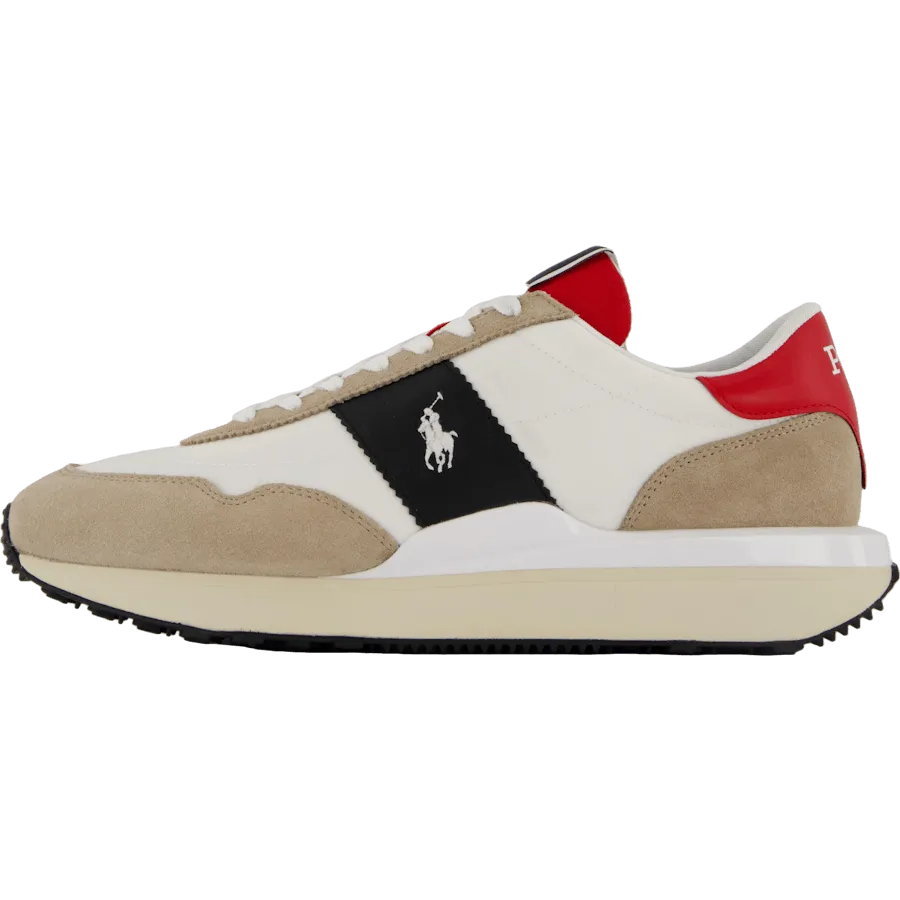 Train 89 Suede-Paneled Sneaker Milkshake / Black / Red