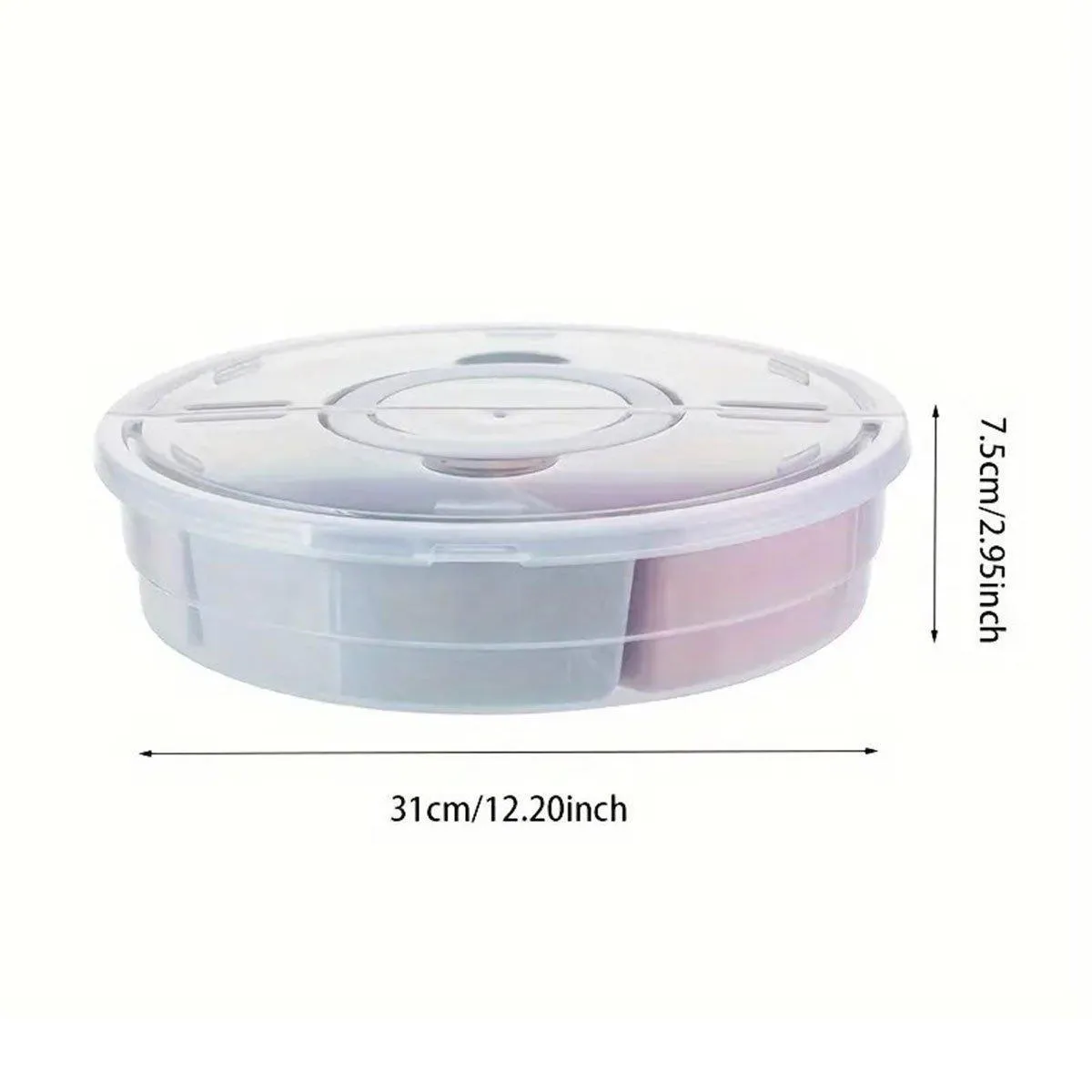 Transparent Round Fruit Plate Living Room House Plastic Serving Tray Organizer