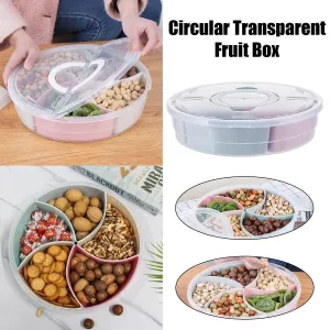 Transparent Round Fruit Plate Living Room House Plastic Serving Tray Organizer