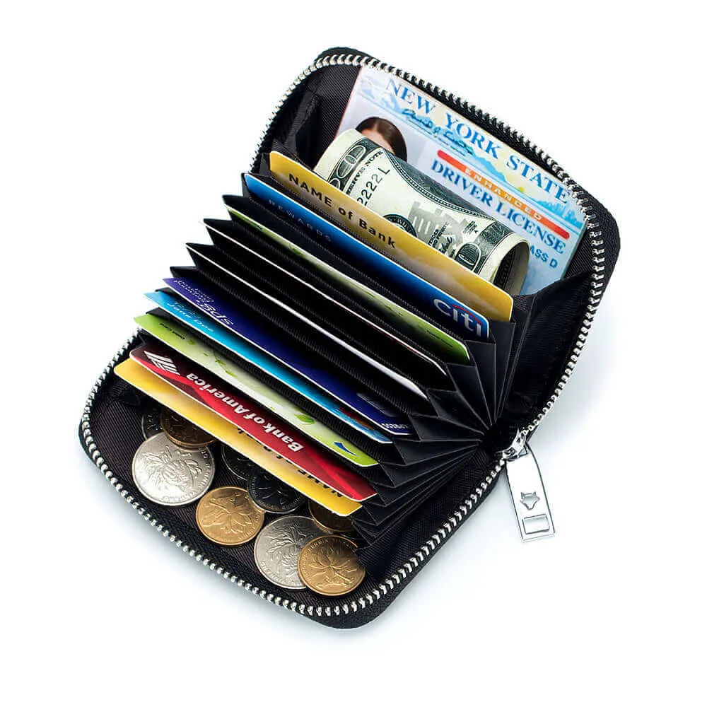 Transparent Window RFID Leather Card Holder Wallet