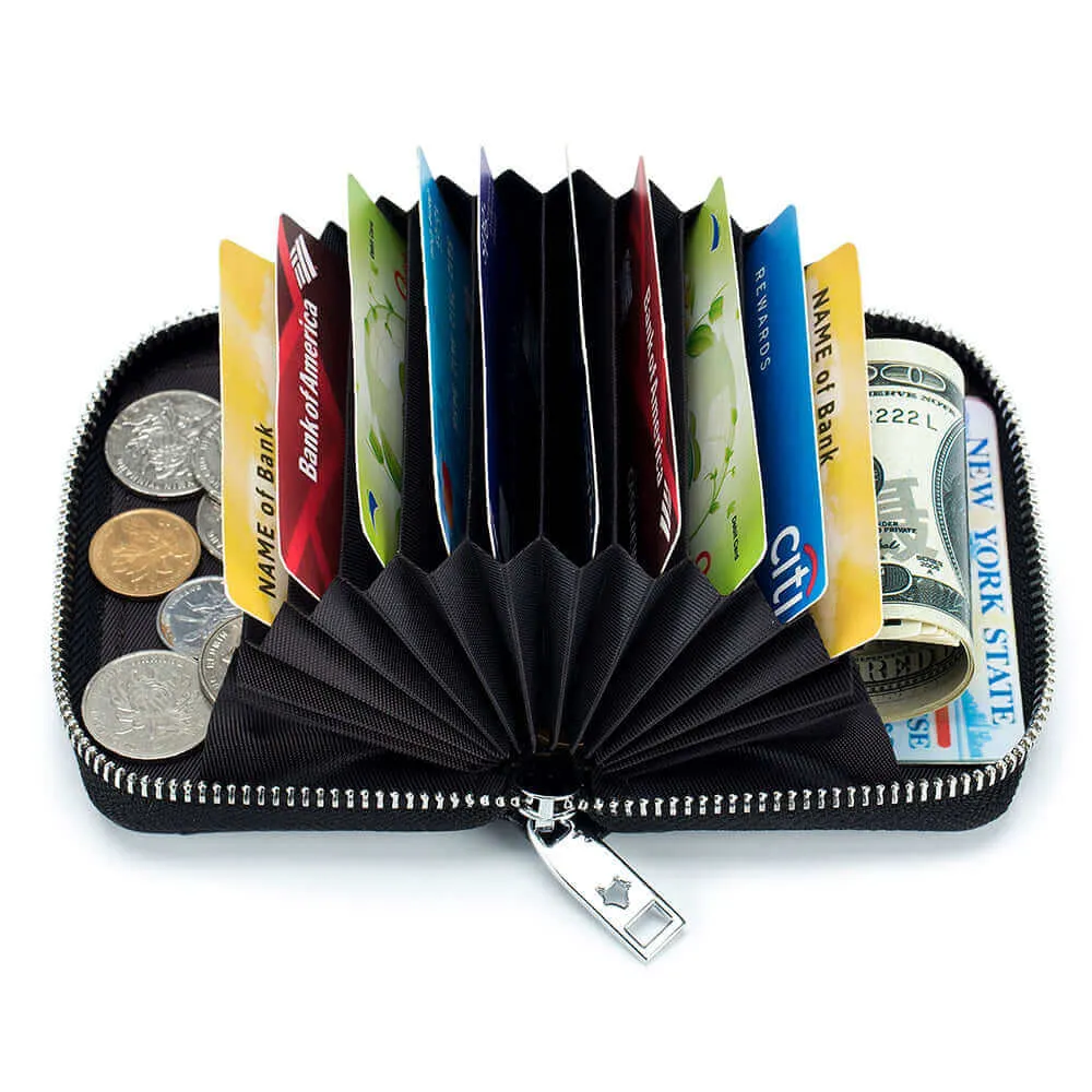 Transparent Window RFID Leather Card Holder Wallet