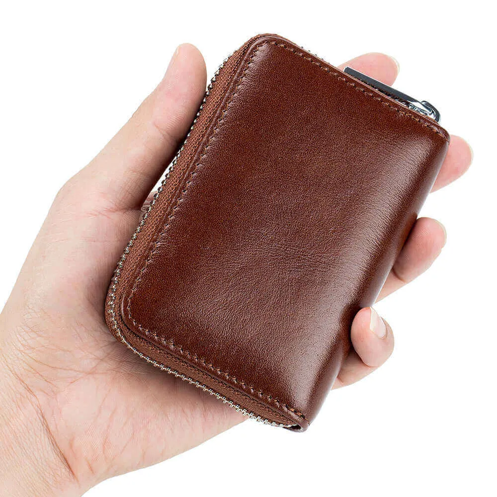 Transparent Window RFID Leather Card Holder Wallet