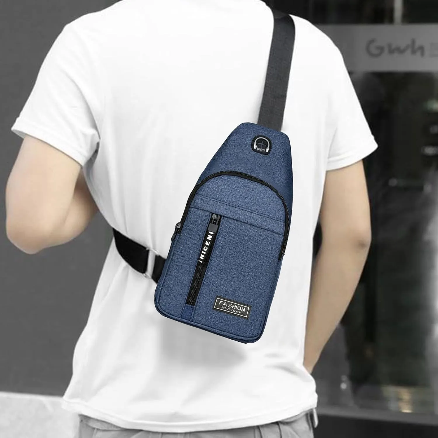 Travel Bag, Small Sling Bag For Women, Adjustable Shoulder Straps Sling Backpack, For Hiking Travel Sports Running (Blue)