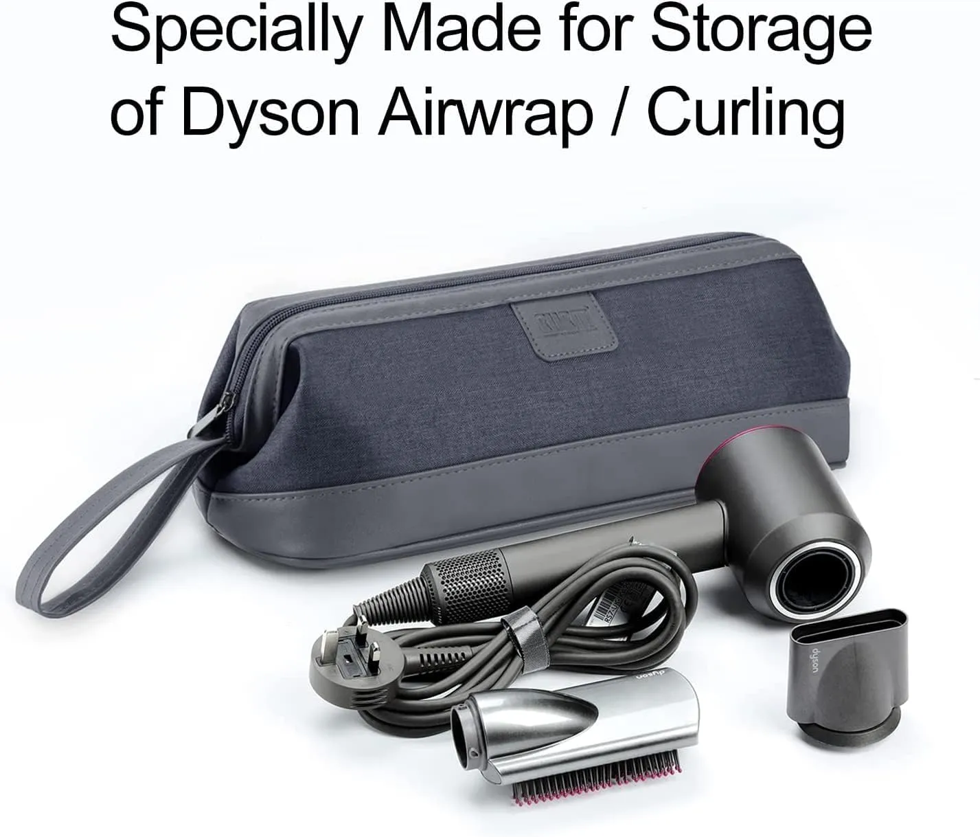 Travel Carrying Case Storage Bag for Dyson Supersonic/Airwrap/Corrale Hair Dryer (Black)