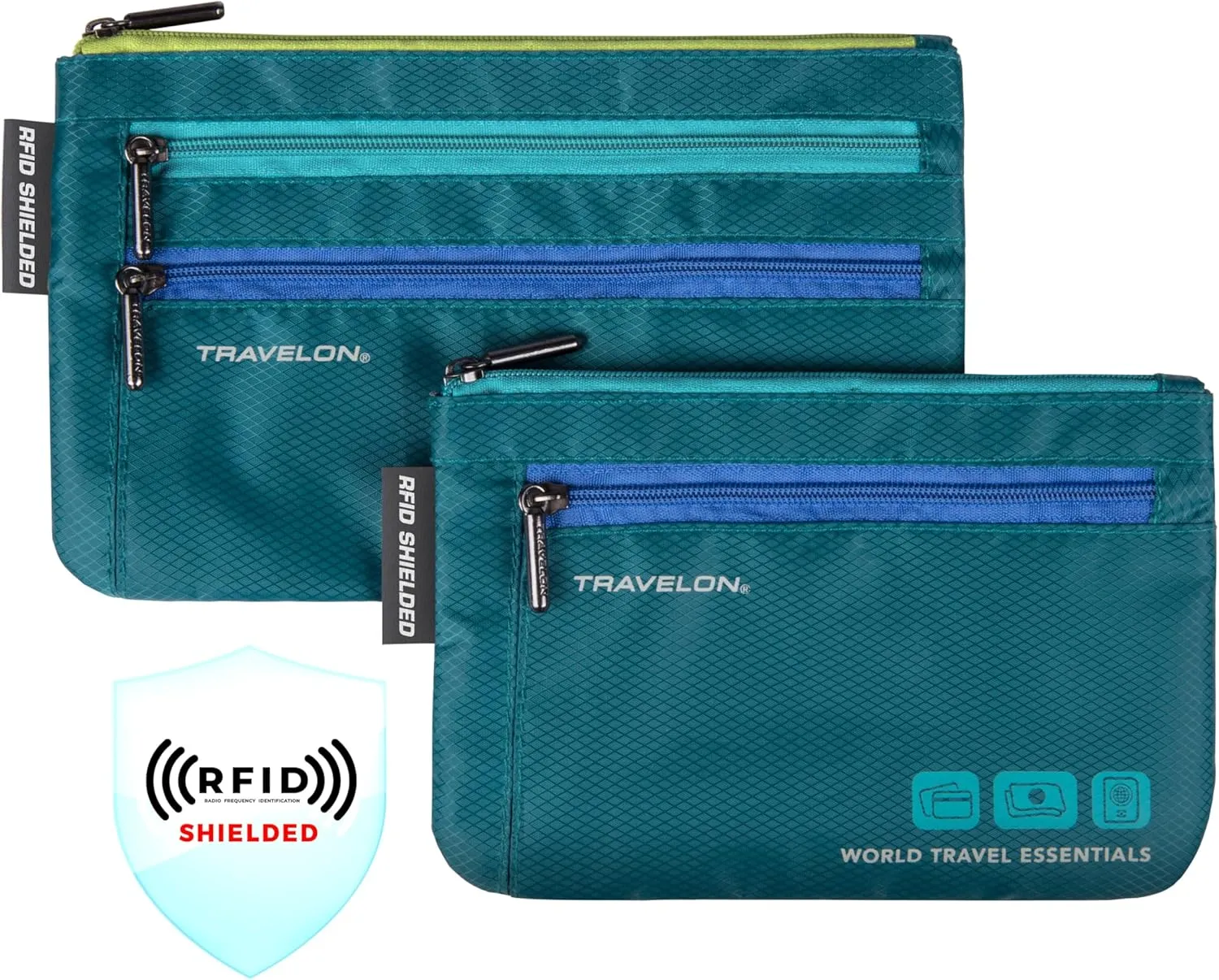 Travelon World Travel Essentials Set of 2 Currency and Passport Organizers