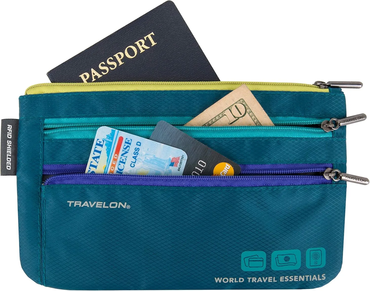 Travelon World Travel Essentials Set of 2 Currency and Passport Organizers