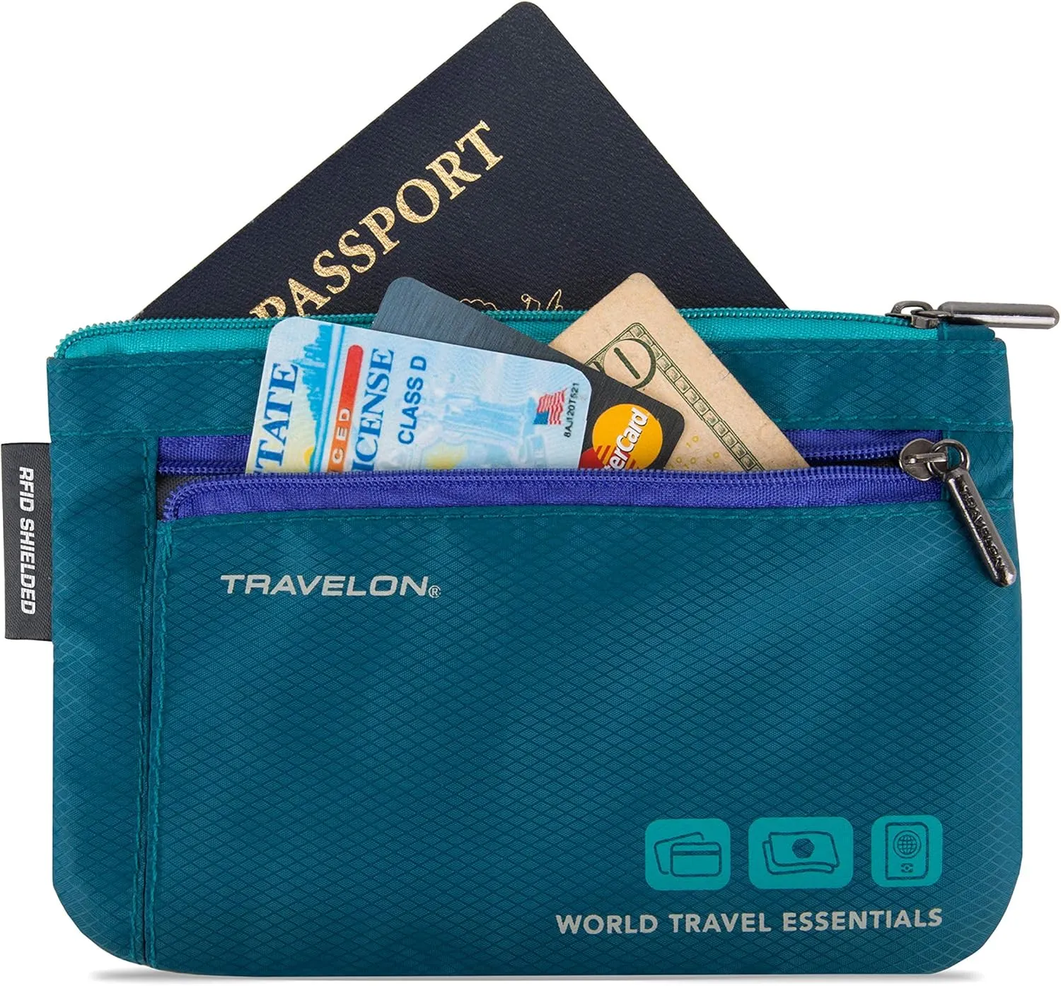 Travelon World Travel Essentials Set of 2 Currency and Passport Organizers