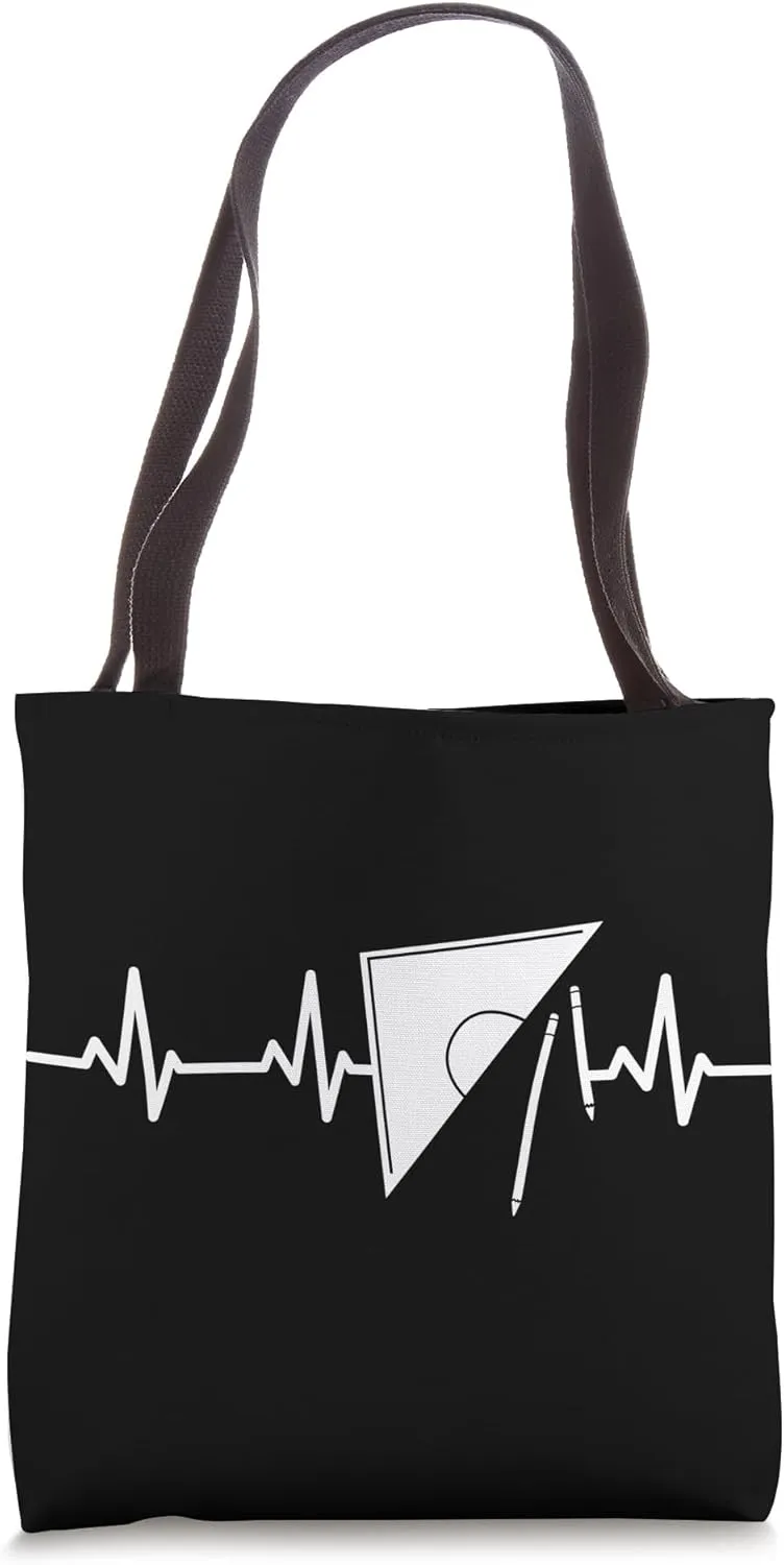 Triangle Ruler Heartline Architect Tote Bag