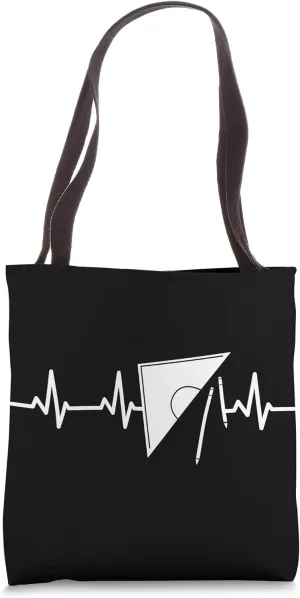 Triangle Ruler Heartline Architect Tote Bag
