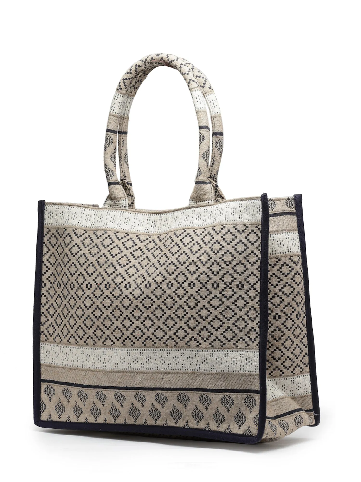 Tribal Jacquard Cotton Canvas Handheld Bag