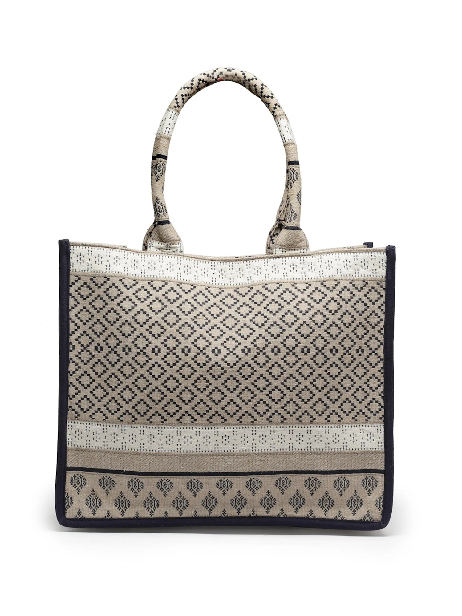 Tribal Jacquard Cotton Canvas Handheld Bag