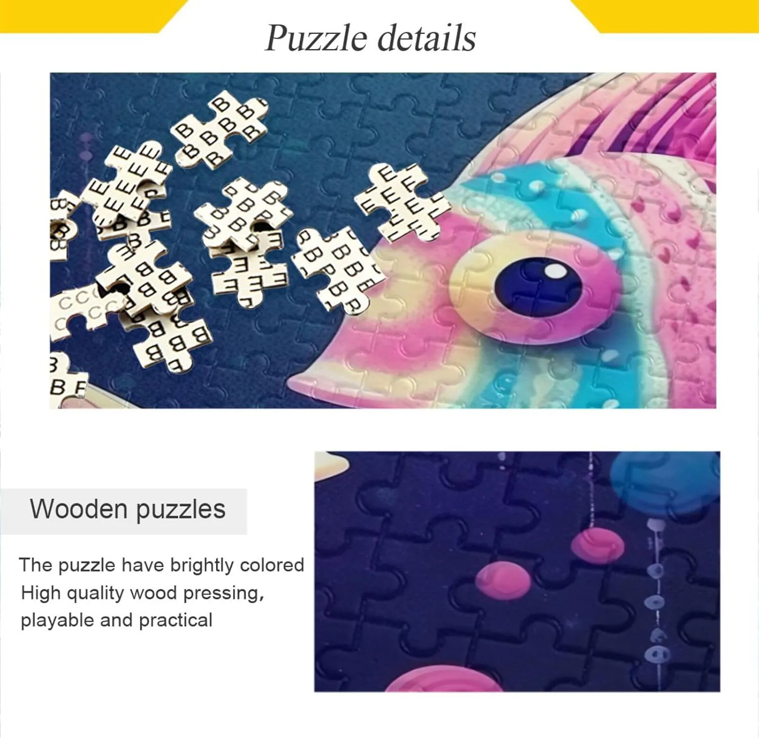 Two Colorful Fish 1000 Piece Puzzle for Adults,Children Learning Educational Decompressing Puzzles Game Toys Gift