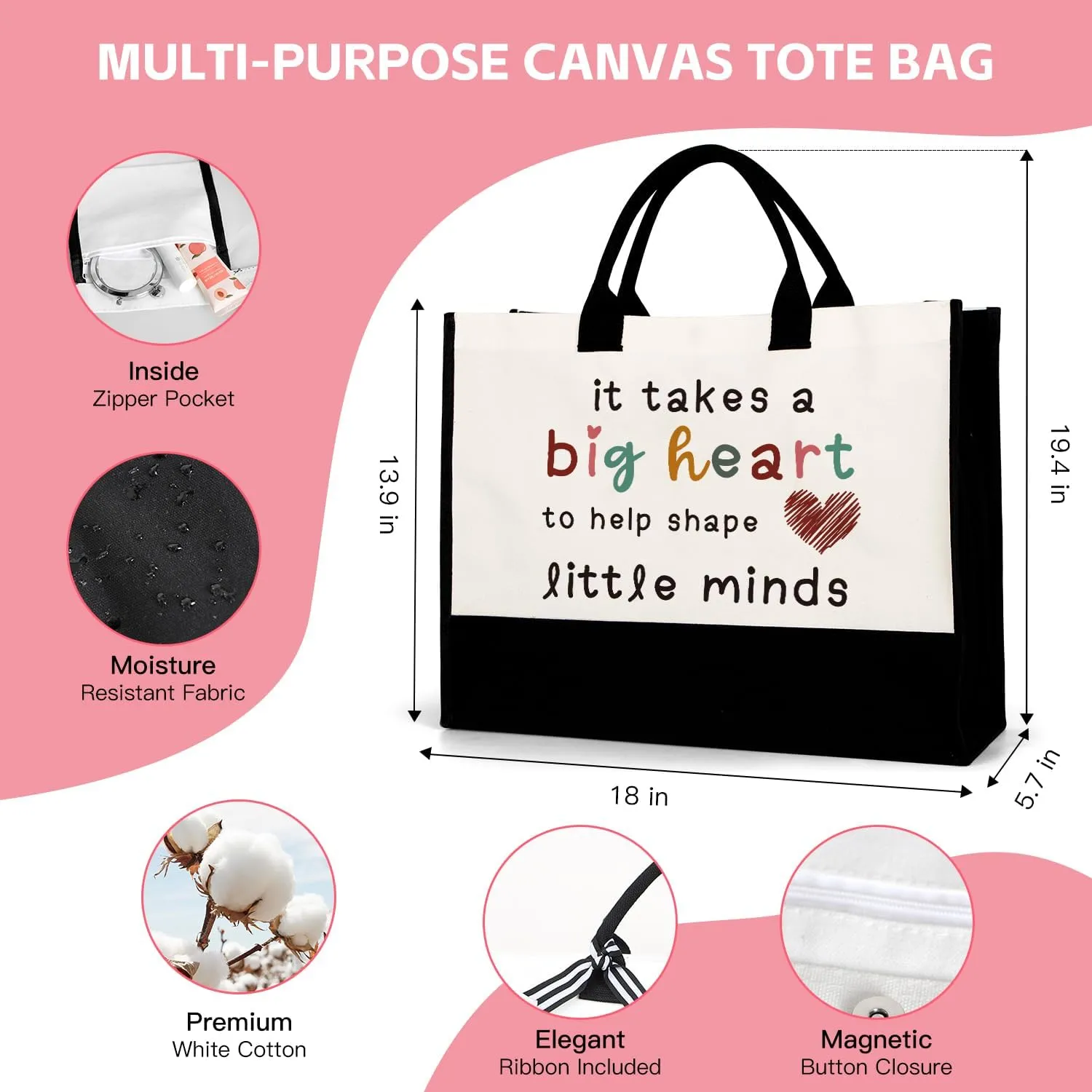 UAREHIBY Teacher Appreciation Gifts for Women with Tote Bag,Back To School Gift,Thank You Teacher Gifts from Student