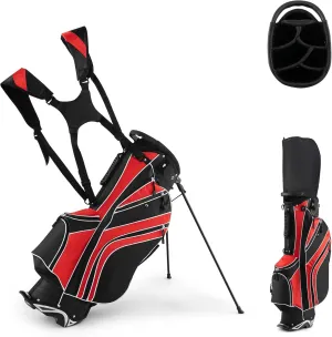 ULTIMATE Golf Stand Bag, 6 Way Top Dividers Golf Bag w/Pockets & Cooler Bag, Lightweight Portable Golf Club Bag w/Dual Shoulder Strap & Rain Hood, Golf Carry Bag for Women & Men