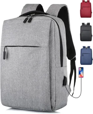 Ultimate Travel Laptop Backpack for Women & Men-15.6 Inch Carry On Backpack with USB Charging,Waterproof & Anti-Theft Design | Work Backpack for Commuters,Business Trips,College Students (Light gray)