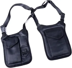 Underarm Shoulder Bag Double Shoulder Pouch Anti Thief Portable Concealed Pack Pocket for Hiking Outdoor Sports Party Black