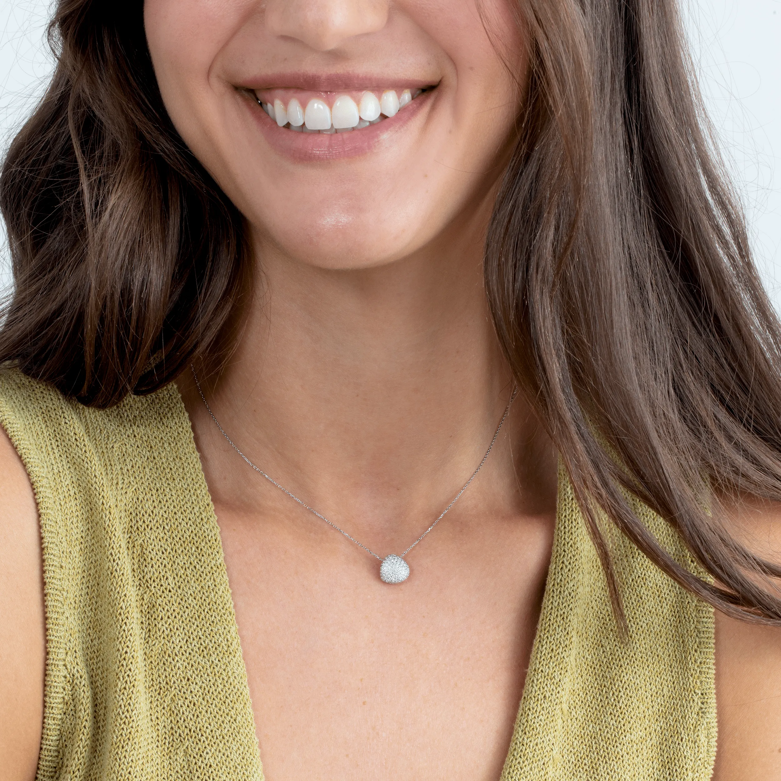 Unique Pave Diamond Pendant Necklace, Gita