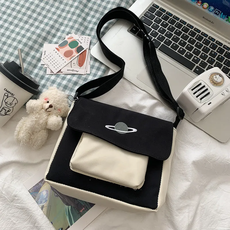 Unique Women's Fashionable Korean Versatile Canvas Shoulder Bags