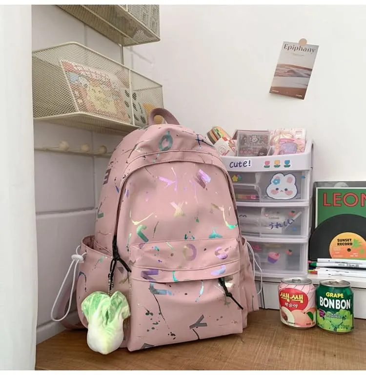 Unisex Lightweight Printed School Backpack – Trendy Bag with Wide Straps