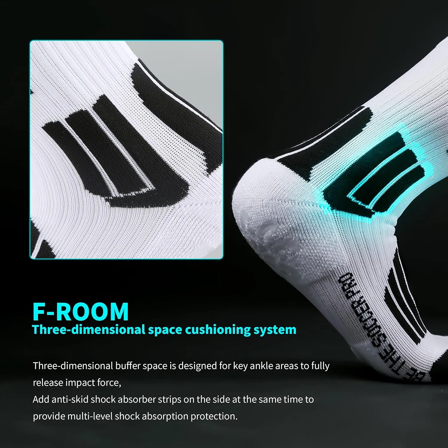 Unisex PRO Grip Socks Soccer,Tire Nonslip Silicone Soccer Grip Socks,Comfy and Soft Bootsmate(US Men's size 7 to10