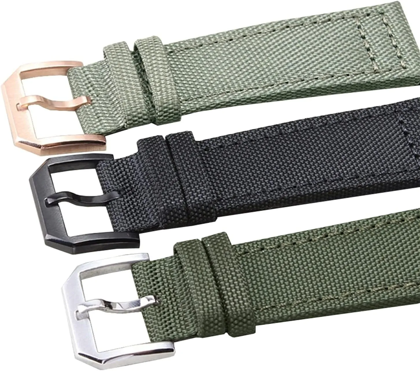Universal Strap,20/21/22mm Men Military Sports Nylon Canvas Watchband Polished Pin Clasp Watch Bracelet Wristband