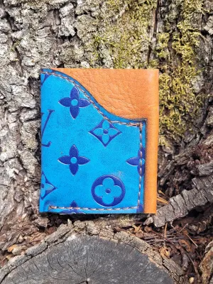 Upcycled OG Two Toned Blue Minimalist Wallet
