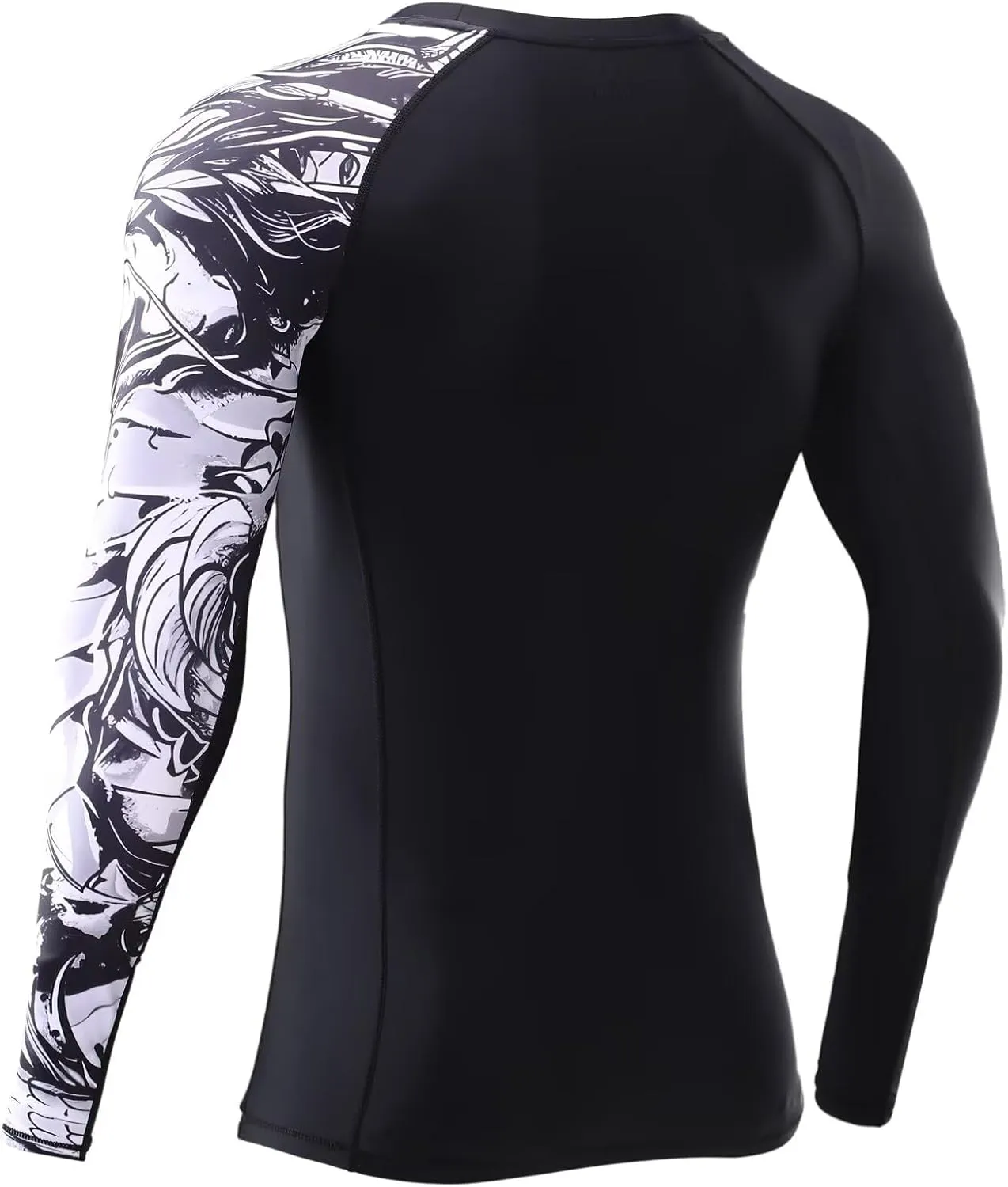UPF 50  Men's Long Sleeve Rash Guard Compression Shirt Athletic Baselayer