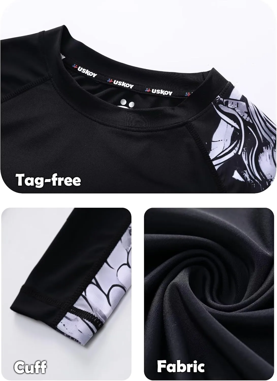 UPF 50  Men's Long Sleeve Rash Guard Compression Shirt Athletic Baselayer