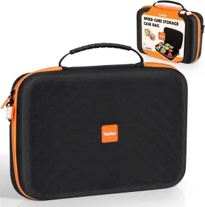 Vanplay Speed Cube Storage for Different Types Cube Fidget Toy, Hard EVA Case, Water-Resistant, Portable Travel Game Brain Teaser Fidget Toy with Inner Mesh Pocket, Shoulder (Case Only)