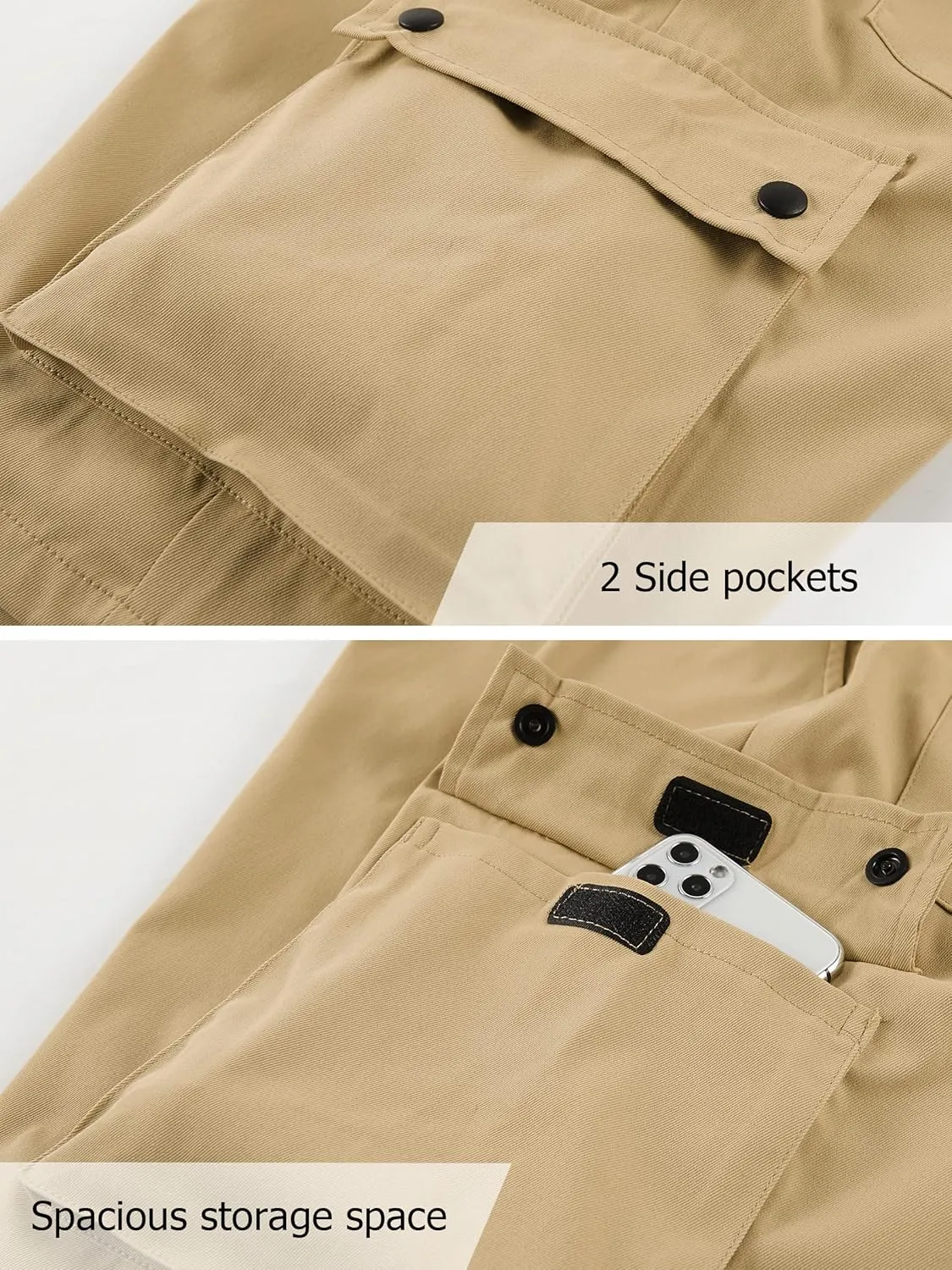 Vcansion Women's Casual Elastic Waist Drawstring Loose Fit Multi-Pockets Outdoor Cargo Shorts