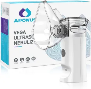 Vega Ultrasonic Nebulizer - Handheld Mesh Nebulizer for Breathing Problems, Portable Nebulizer with Mouthpiece, Kids and Adults Mask of Replacement Accessories APOWUS