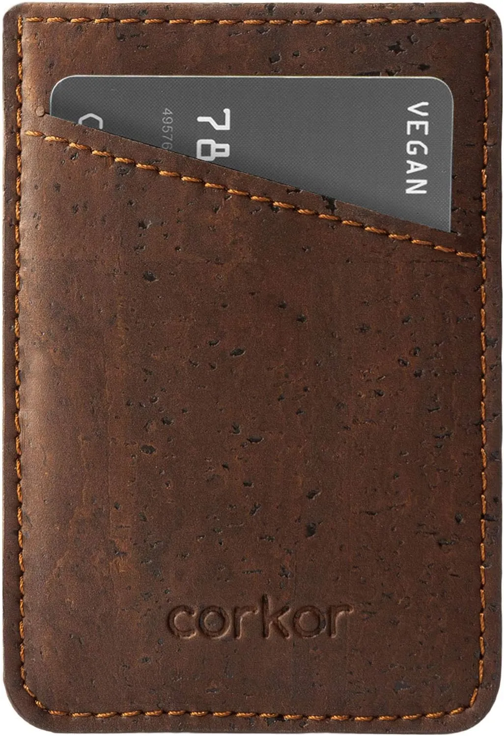 Vegan Front Pocket Wallet Men Minimalist Slim Cards Eco Durable Cork