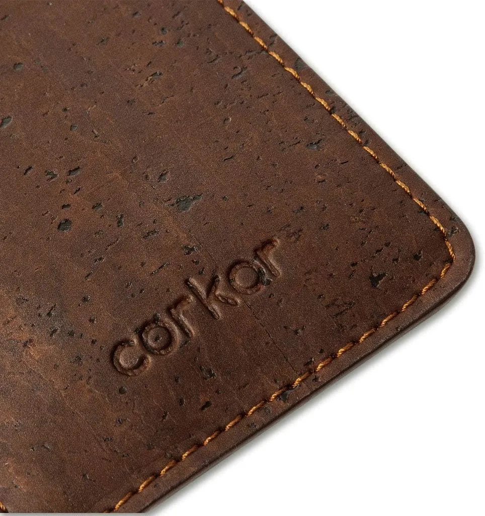 Vegan Front Pocket Wallet Men Minimalist Slim Cards Eco Durable Cork