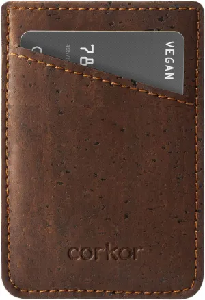 Vegan Front Pocket Wallet Men Minimalist Slim Cards Eco Durable Cork