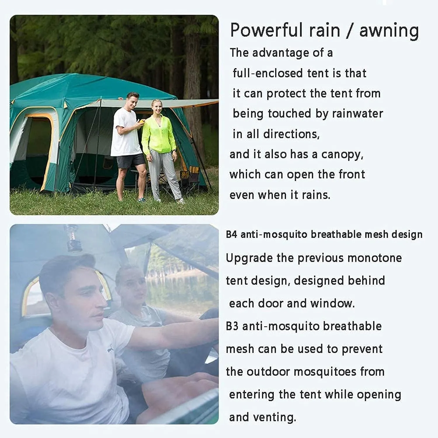VejiA Outdoor Camping Tent Can Accommodate 8 to 12 People, Ample Space,Two-Story Tent,with an Extended Parasol, Rainproof with Sun Protection Features