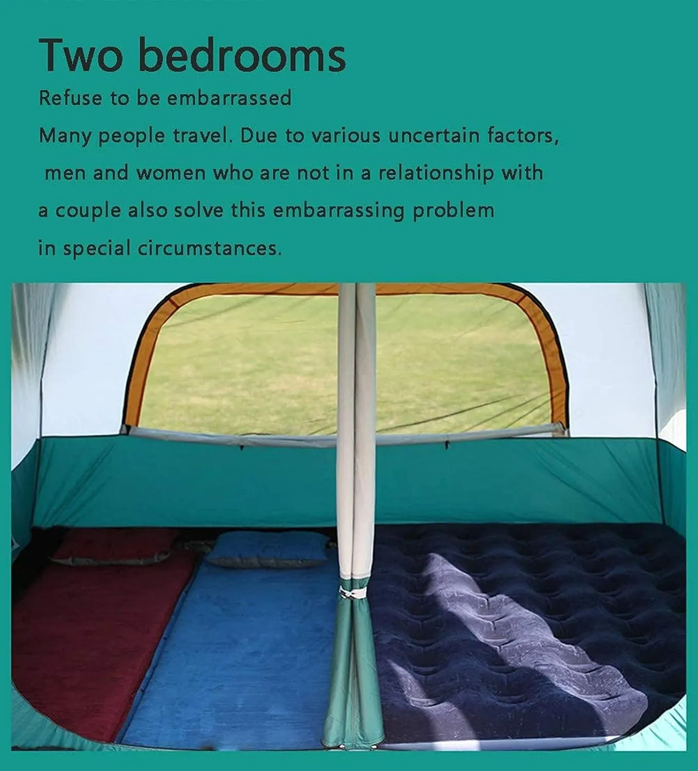 VejiA Outdoor Camping Tent Can Accommodate 8 to 12 People, Ample Space,Two-Story Tent,with an Extended Parasol, Rainproof with Sun Protection Features