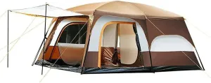 VejiA Outdoor Camping Tent Can Accommodate 8 to 12 People, Ample Space,Two-Story Tent,with an Extended Parasol, Rainproof with Sun Protection Features