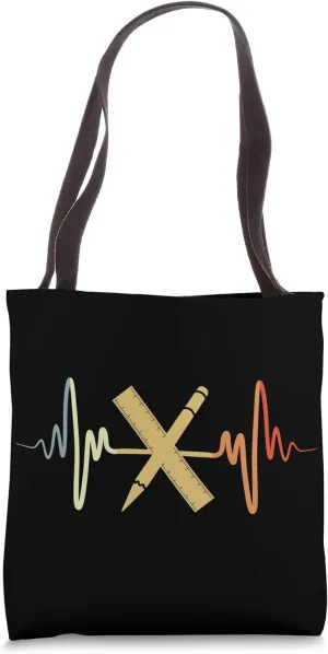 Vintage Ruler Pulse Line Architect Tote Bag