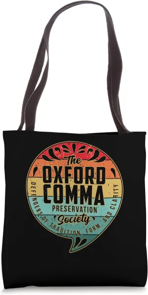 Vintage The Oxford Comma Preservation Society Team Oxford Tote Bag