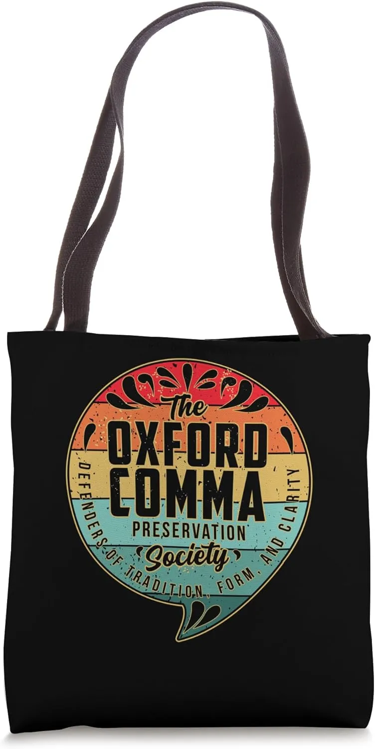 Vintage The Oxford Comma Preservation Society Team Oxford Tote Bag