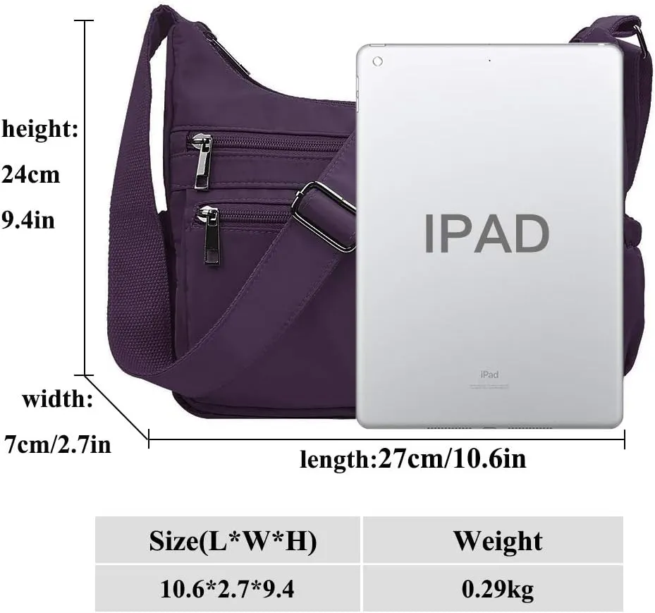 VOLGANIK ROCK Crossbody Bags for Women RFID Lightweight Travel Shoulder Bag Waterproof Nylon purses and handbags Pocketbook