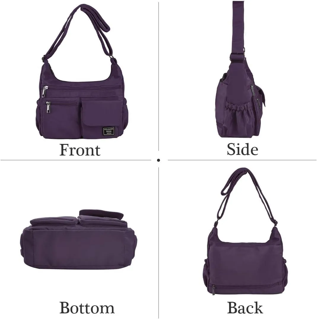 VOLGANIK ROCK Crossbody Bags for Women RFID Lightweight Travel Shoulder Bag Waterproof Nylon purses and handbags Pocketbook